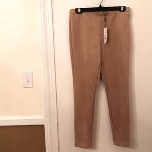 Tahari Faux Leather/Suede Sesame / Tan SZ M